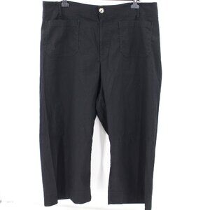 Anthropologie Black Cropped Wide-Leg Pants